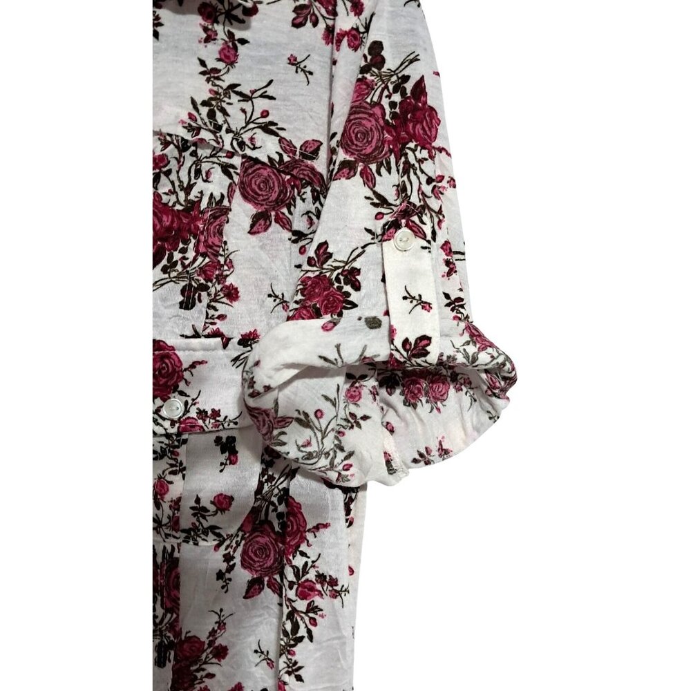 Torrid Top Womens Size 0 (12) Rose Floral Button Up Blouse Boho Whimsy - Picture 8 of 10